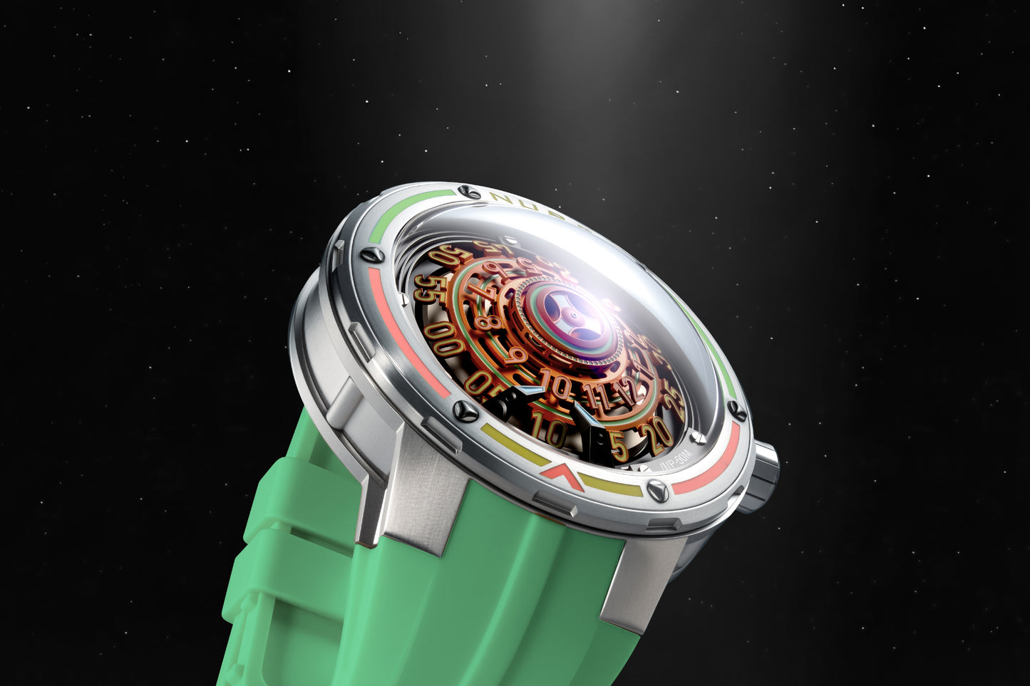 Nubeo Men's 50mm Orbiter Automatic Limited Edition Silicone Strap Watch