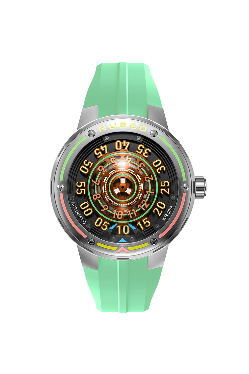Nubeo Men's 50mm Orbiter Automatic Limited Edition Silicone Strap Watch