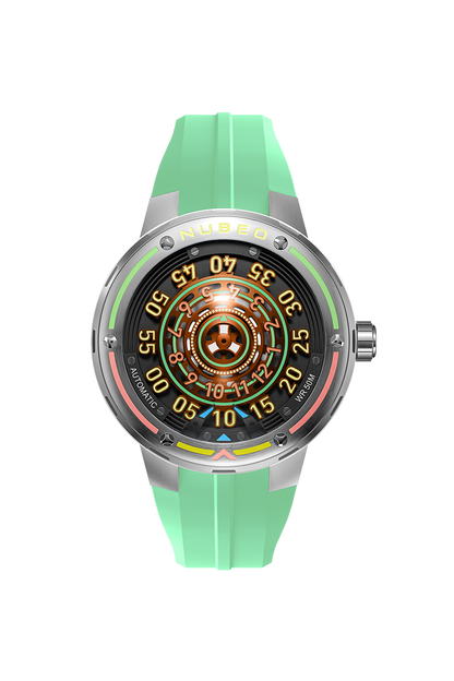 Nubeo Men's 50mm Orbiter Automatic Limited Edition Silicone Strap Watch
