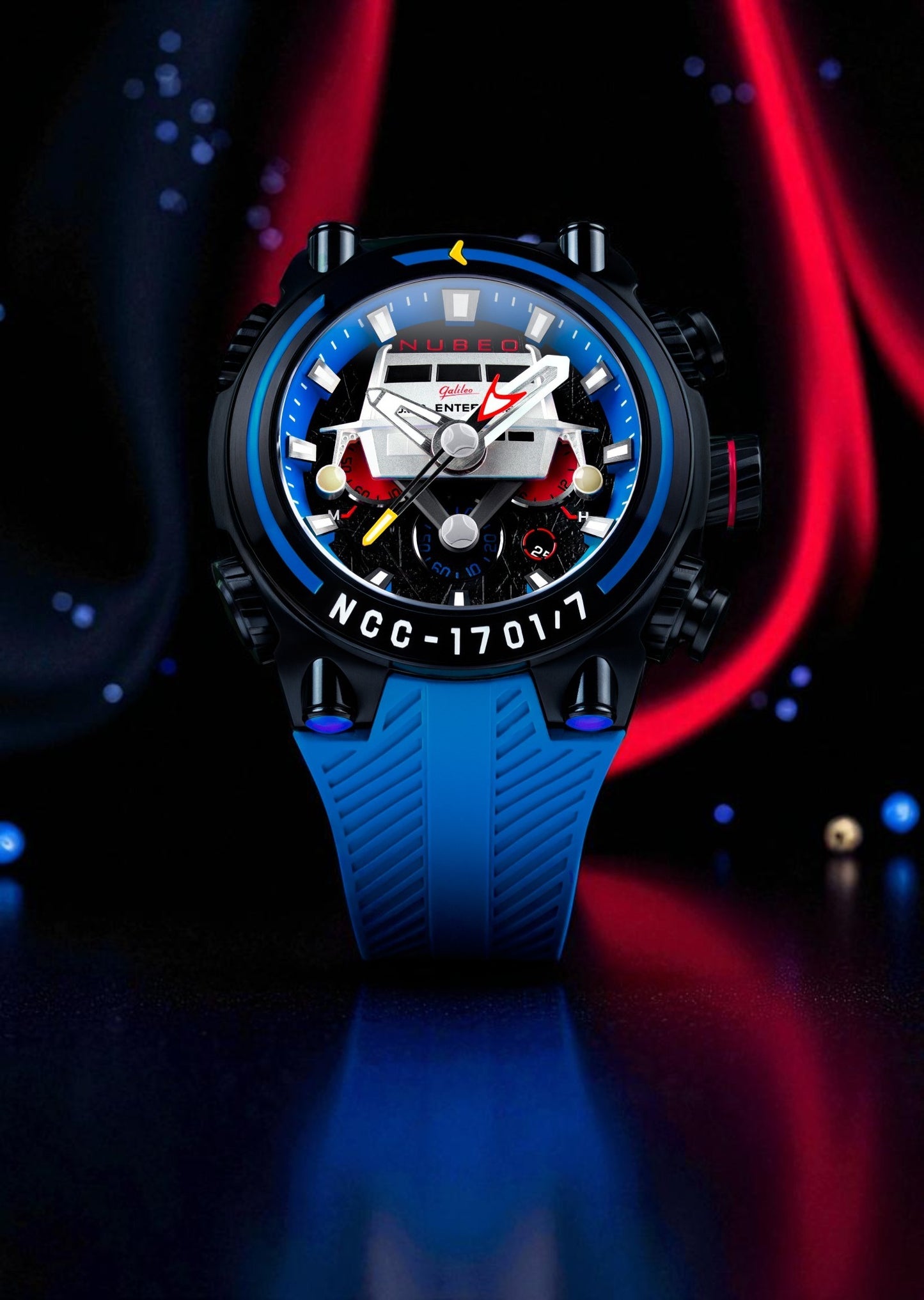 Nubeo Men's 52mm Deimos Star Trek Galileo Limited Edition Strap Watch