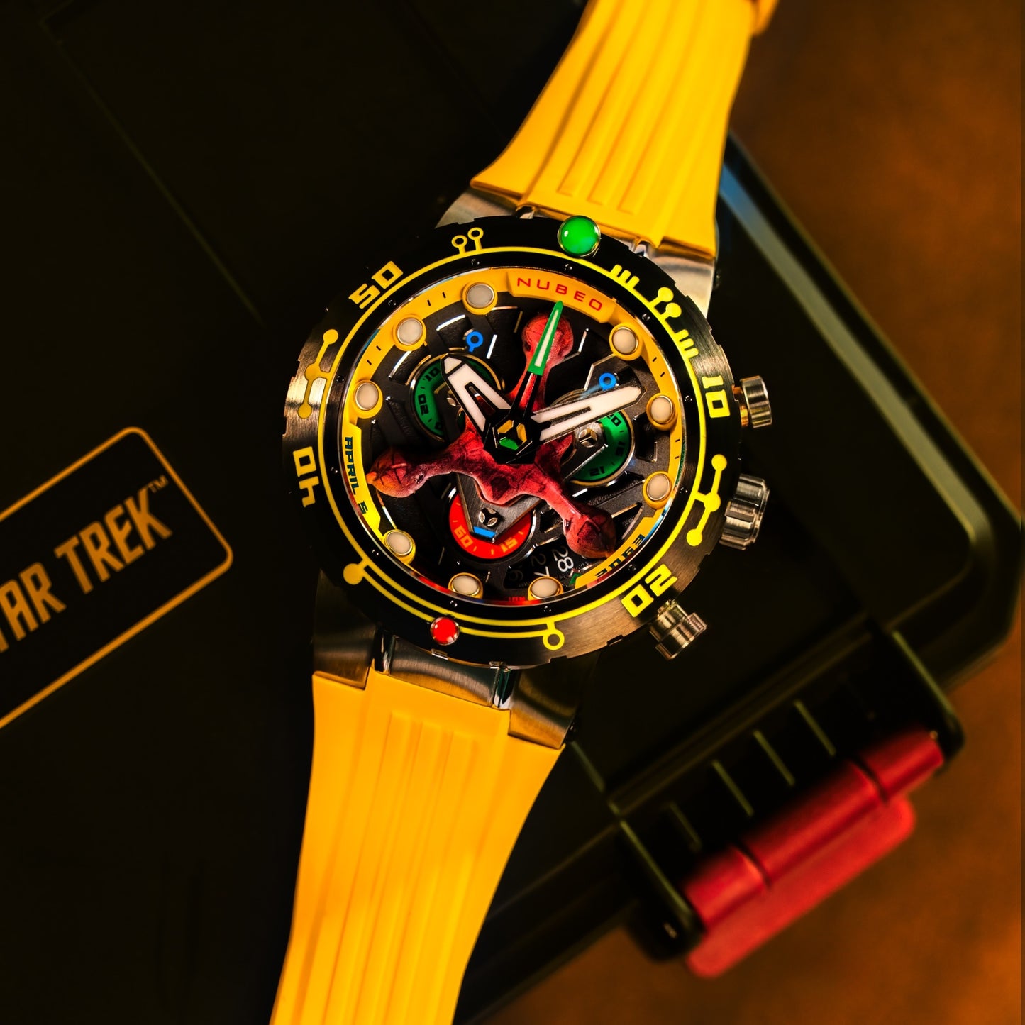 Nubeo Men's 48mm Opportunity Star Trek First Contact Day Limited Edition Strap Watch