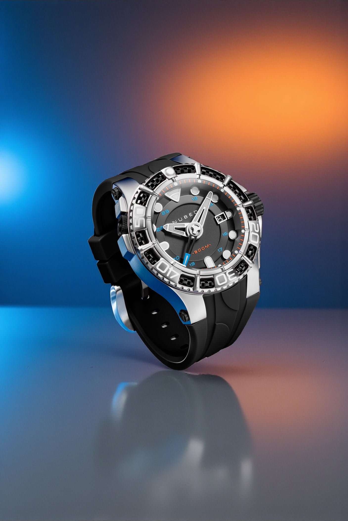 Nubeo Men's 50mm Manta Automatic Limited Edition Silicone Strap Watch