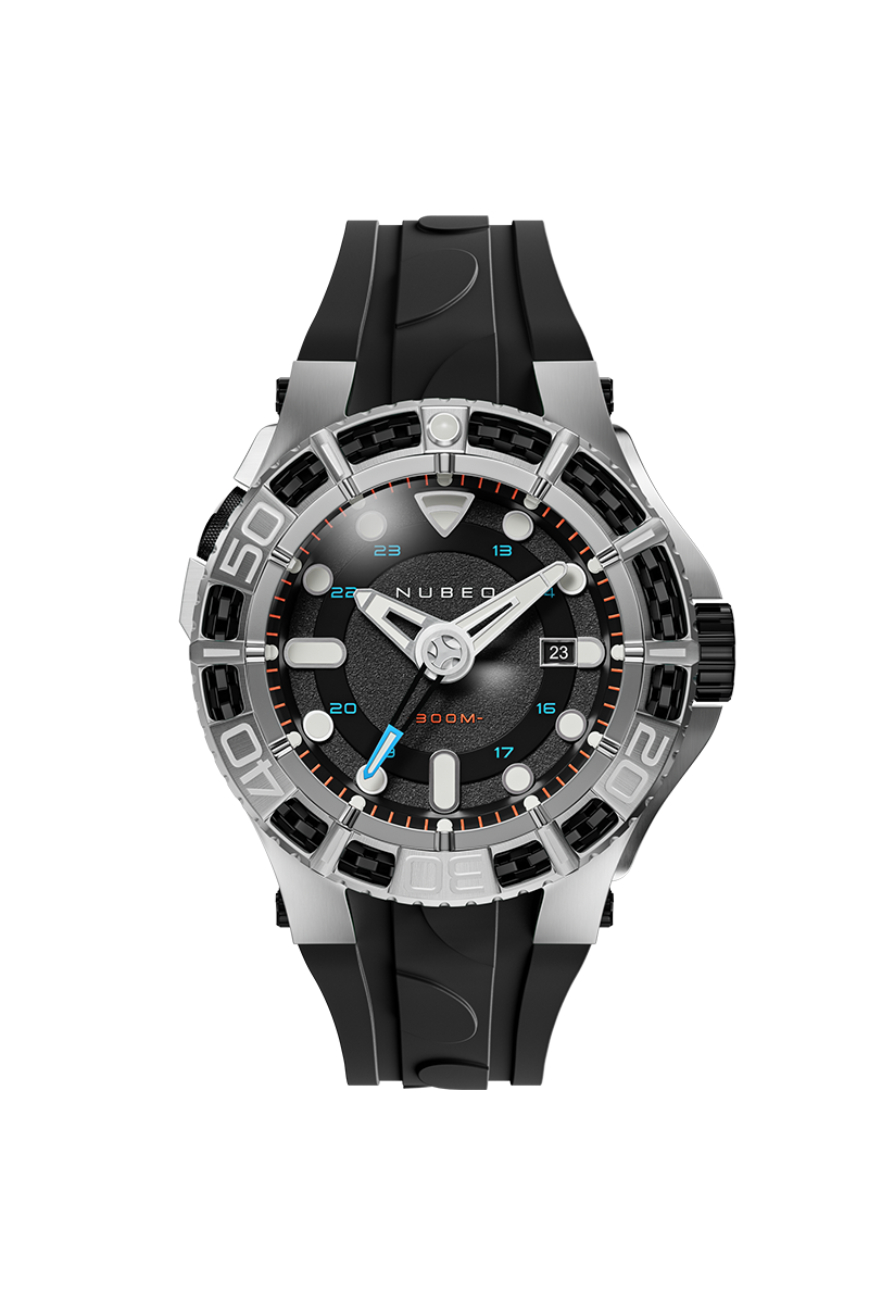 Nubeo Men's 50mm Manta Automatic Limited Edition Silicone Strap Watch
