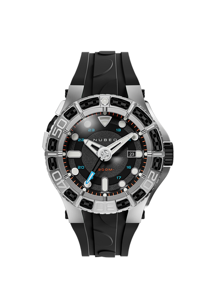 Nubeo Men's 50mm Manta Automatic Limited Edition Silicone Strap Watch