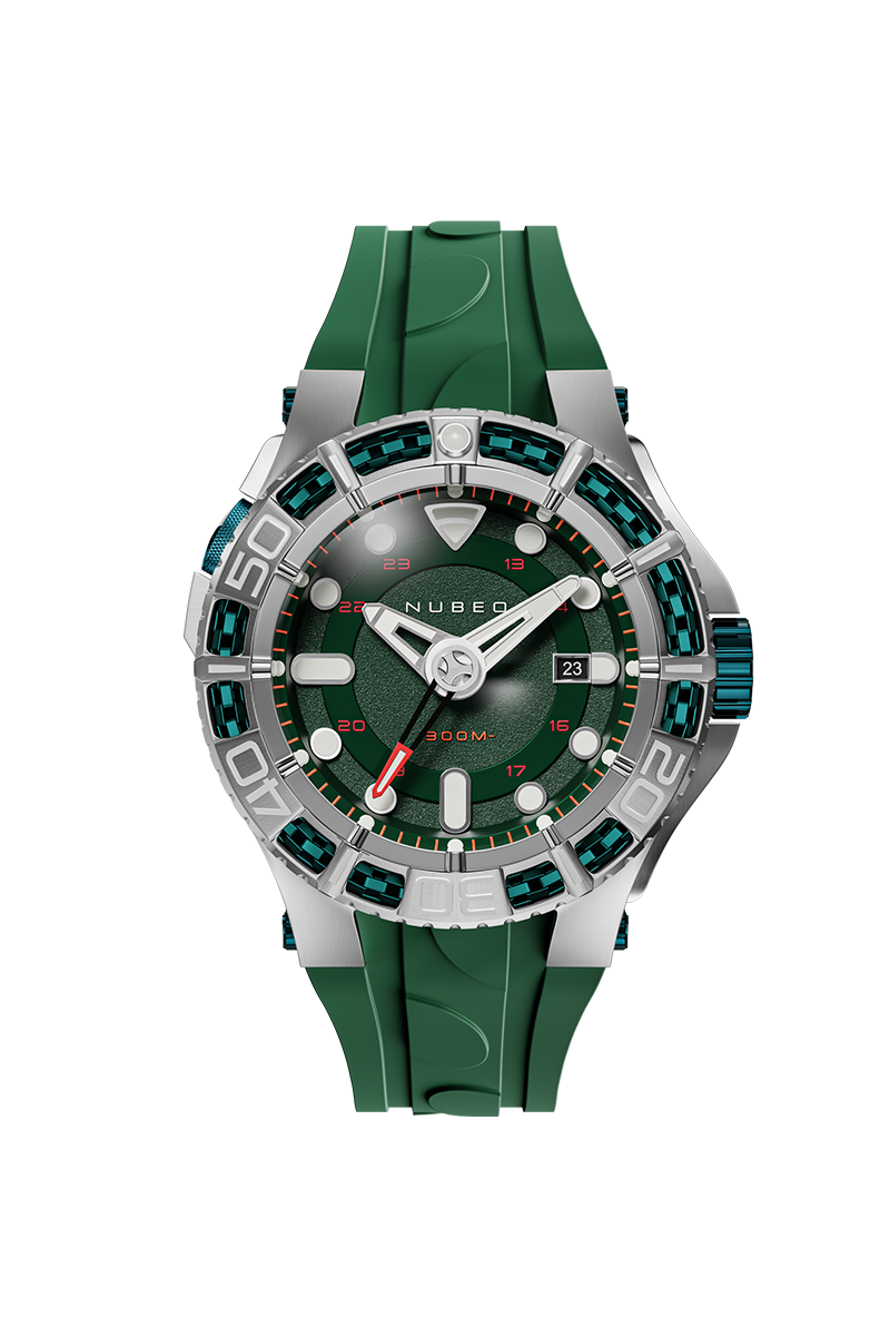 Nubeo Men's 50mm Manta Automatic Limited Edition Silicone Strap Watch