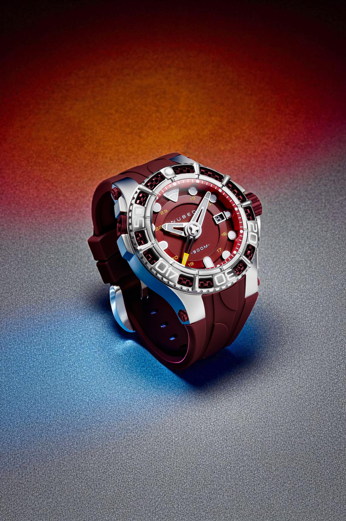 Nubeo Men's 50mm Manta Automatic Limited Edition Silicone Strap Watch