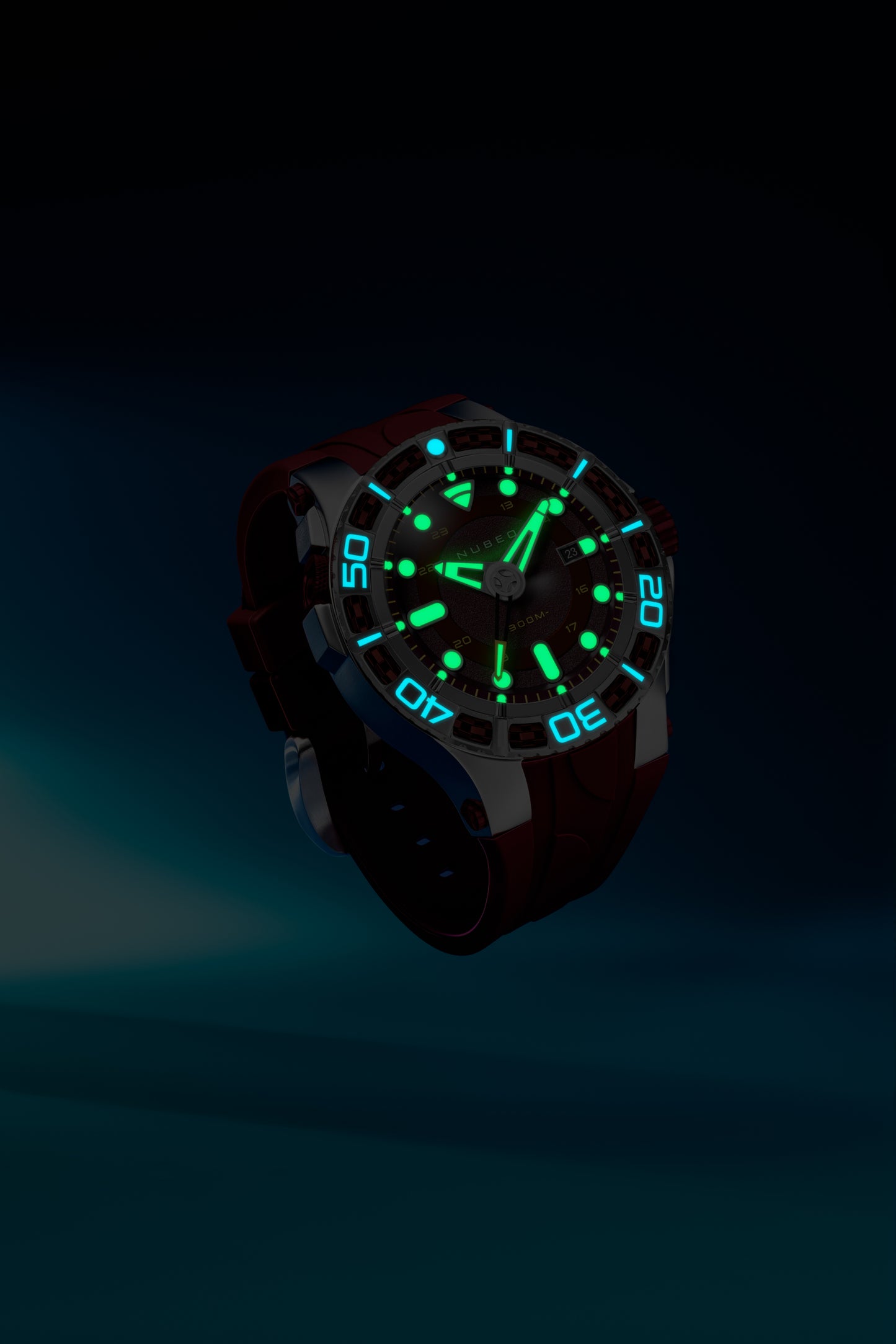 Nubeo Men's 50mm Manta Automatic Limited Edition Silicone Strap Watch