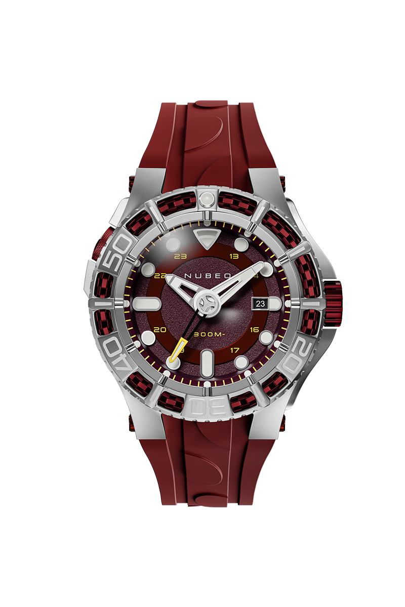 Nubeo Men's 50mm Manta Automatic Limited Edition Silicone Strap Watch