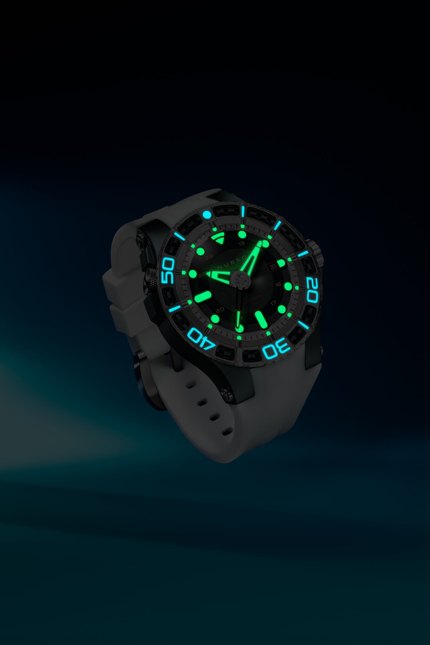 Nubeo Men's 50mm Manta Automatic Limited Edition Silicone Strap Watch