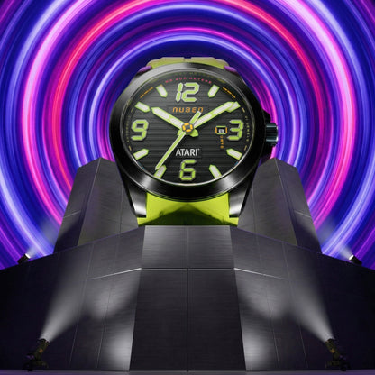 Nubeo Men's 48mm Torrent Automatic Atari Rainbow Limited Edition Rubber Strap Watch