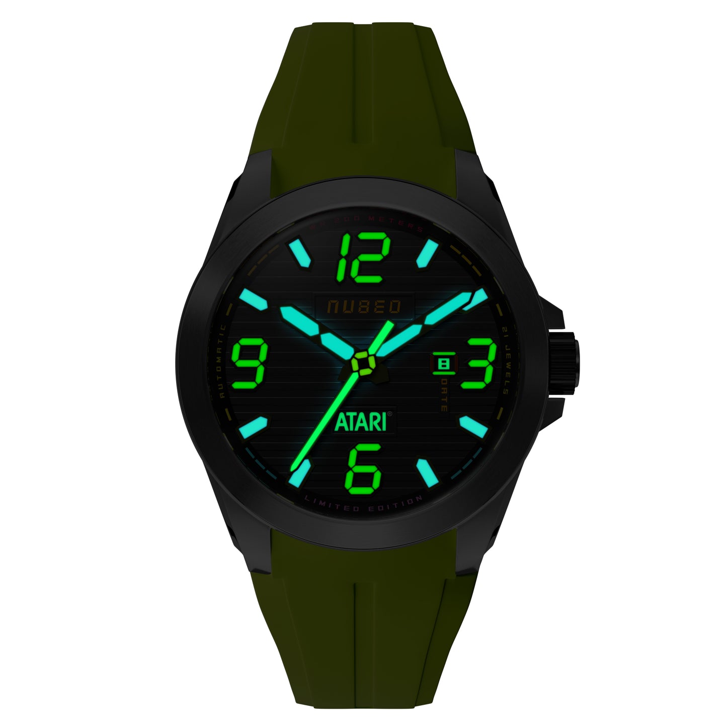 Nubeo Men's 48mm Torrent Automatic Atari Rainbow Limited Edition Rubber Strap Watch