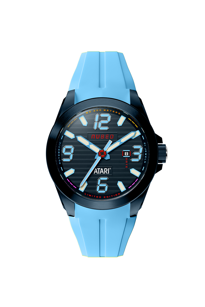 Nubeo Men's 48mm Torrent Automatic Atari Rainbow Limited Edition Rubber Strap Watch