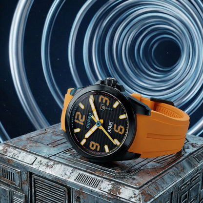 Nubeo Men's 48mm Torrent Automatic Atari Rainbow Limited Edition Rubber Strap Watch