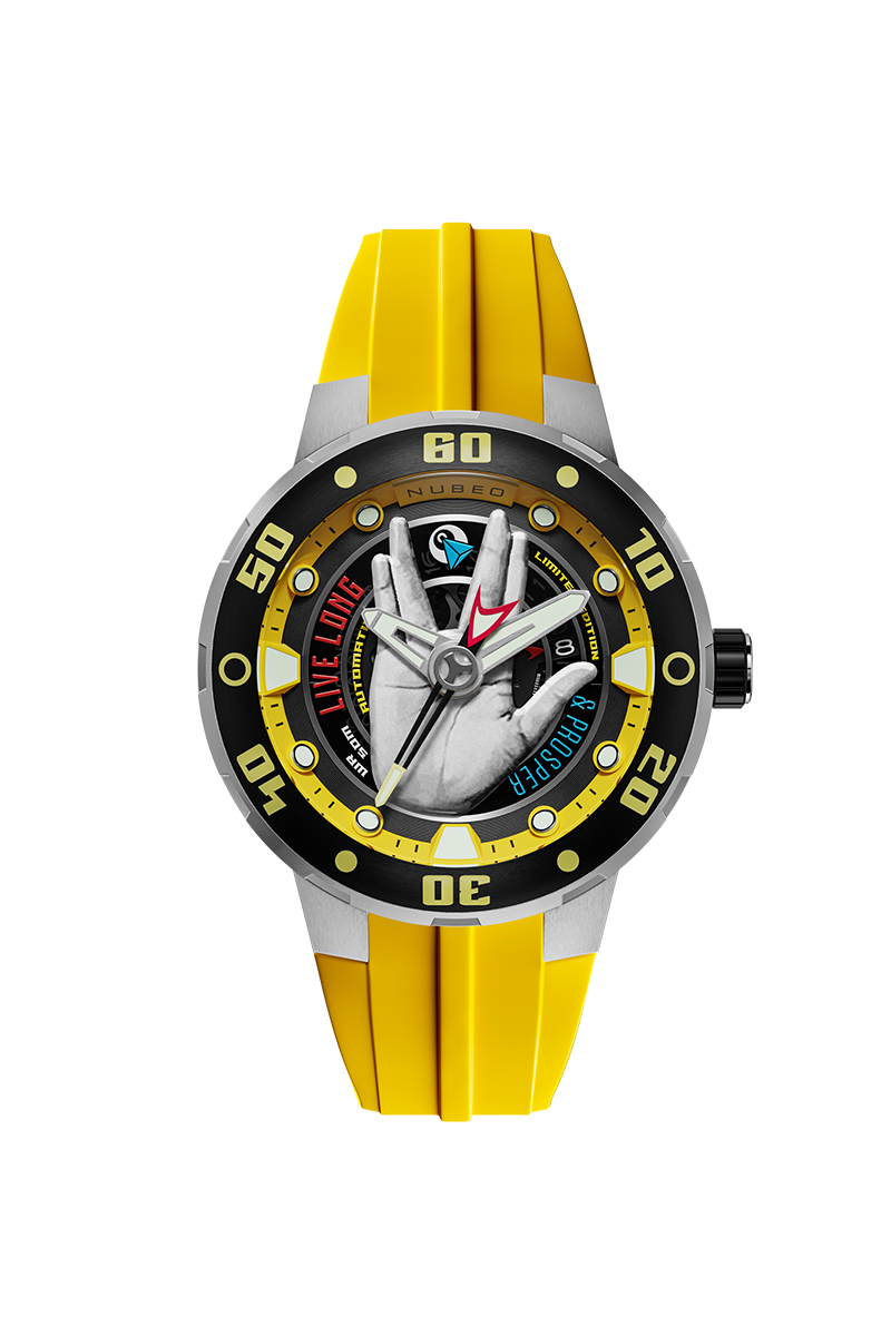 Nubeo Men's 50mm Mariner Star Trek Live Long & Prosper Automatic Strap Watch
