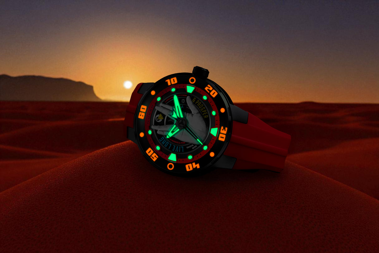 Nubeo Men's 50mm Mariner Star Trek Live Long & Prosper Automatic Strap Watch