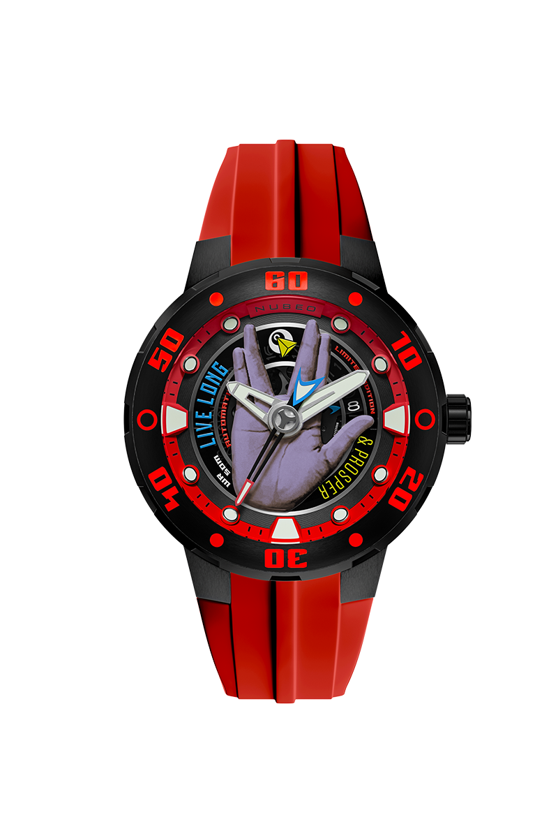 Nubeo Men's 50mm Mariner Star Trek Live Long & Prosper Automatic Strap Watch