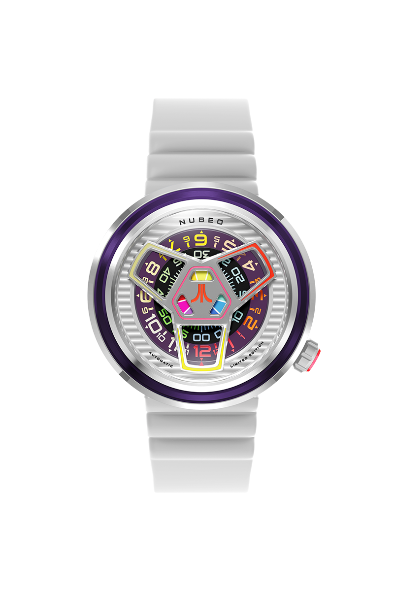 Nubeo Men's 48mm Ventana Atari Retro Gamer Automatic Rubber Strap Watch