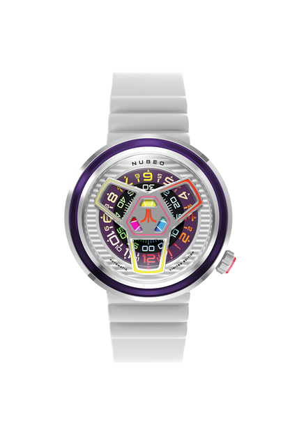 Nubeo Men's 48mm Ventana Atari Retro Gamer Automatic Rubber Strap Watch