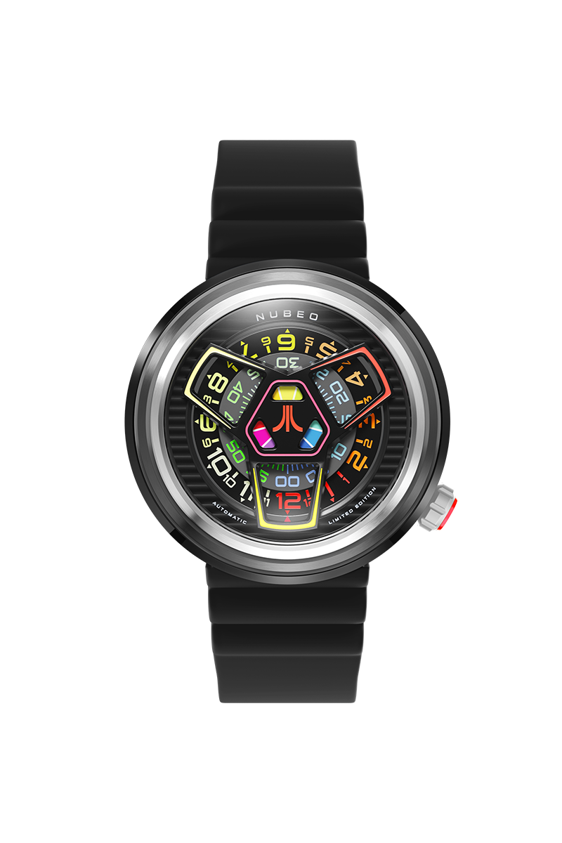 Nubeo Men's 48mm Ventana Atari Retro Gamer Automatic Rubber Strap Watch