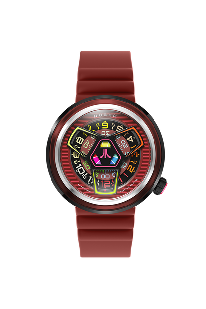 Nubeo Men's 48mm Ventana Atari Retro Gamer Automatic Rubber Strap Watch