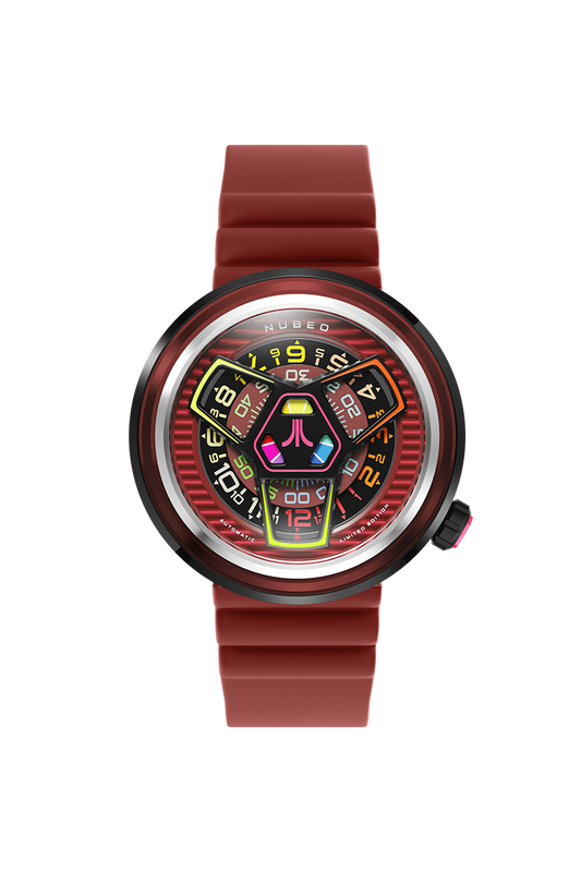 Nubeo Men's 48mm Ventana Atari Retro Gamer Automatic Rubber Strap Watch
