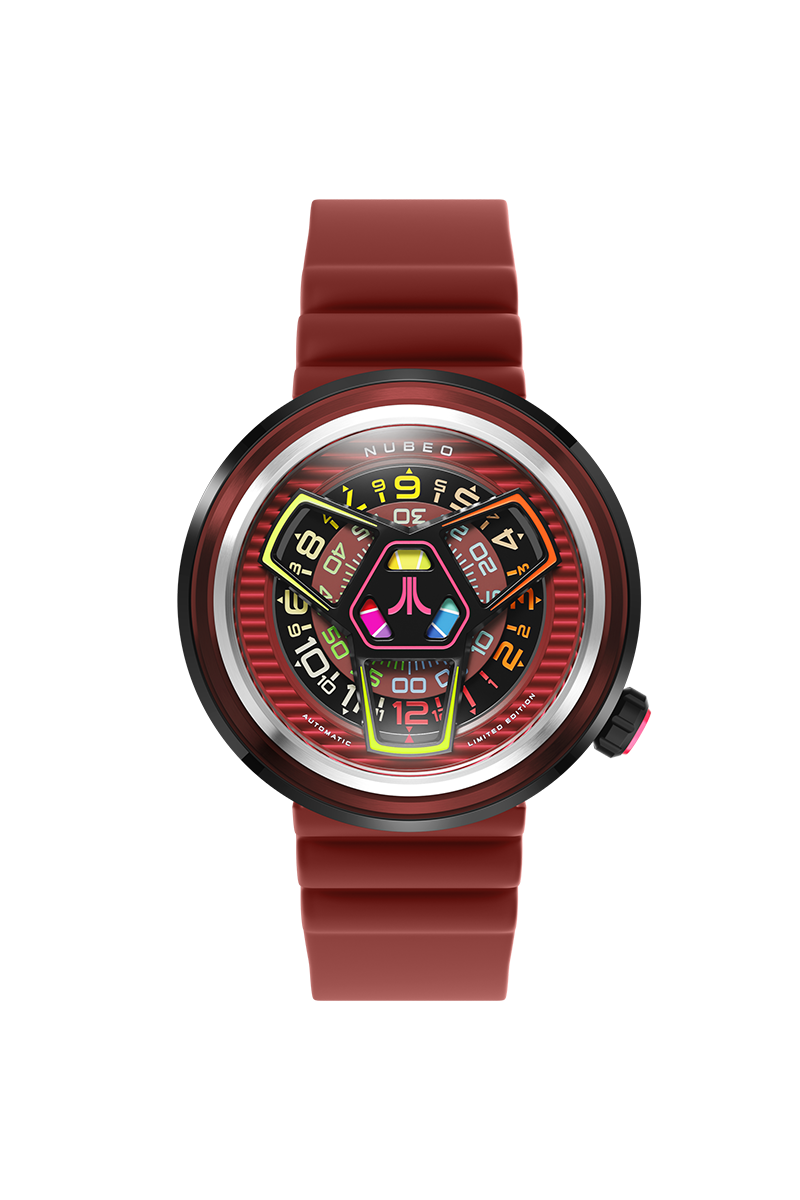 Nubeo Men's 48mm Ventana Atari Retro Gamer Automatic Rubber Strap Watch