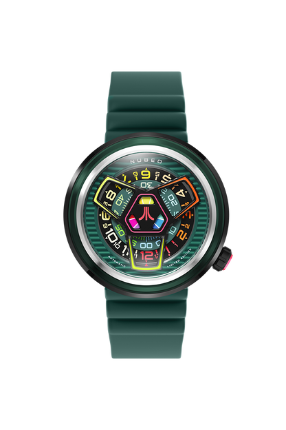 Nubeo Men's 48mm Ventana Atari Retro Gamer Automatic Rubber Strap Watch