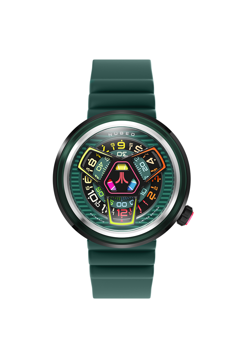 Nubeo Men's 48mm Ventana Atari Retro Gamer Automatic Rubber Strap Watch
