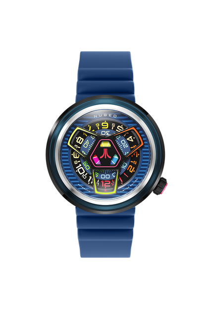 Nubeo Men's 48mm Ventana Atari Retro Gamer Automatic Rubber Strap Watch