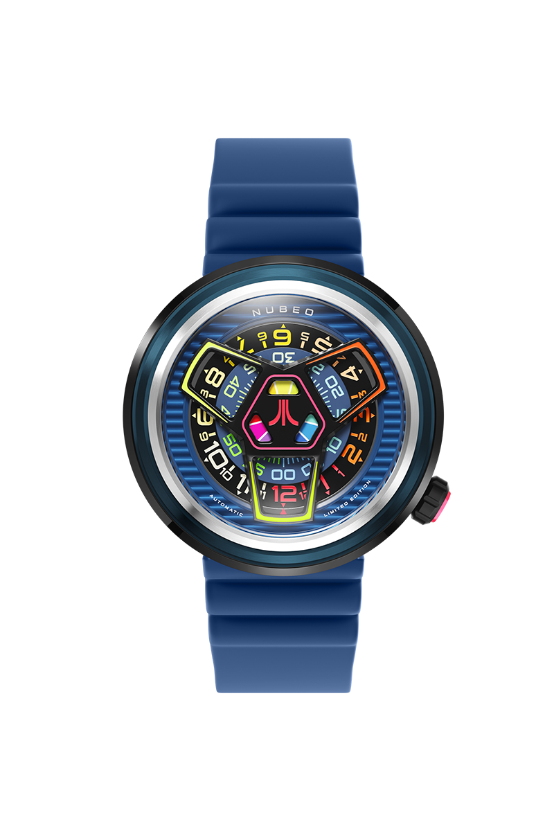 Nubeo Men's 48mm Ventana Atari Retro Gamer Automatic Rubber Strap Watch