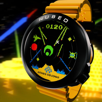 Nubeo Men's 50mm Ventana Automatic Atari Missile Command Silicone Strap Watch