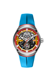 Nubeo Men's 48mm Ulysses Automatic Open Heart Silicone Strap Watch