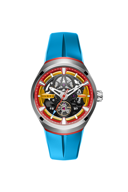 Nubeo Men's 48mm Ulysses Automatic Open Heart Silicone Strap Watch