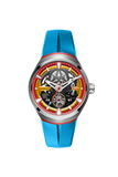 Nubeo Men's 48mm Ulysses Automatic Open Heart Silicone Strap Watch