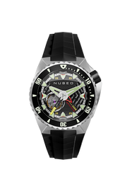 Nubeo Men's 44mm Megalodon Automatic Limited Edition Open Heart Rubber Strap Watch