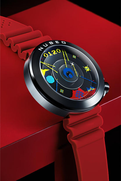 Nubeo Men's 50mm Ventana Automatic Atari Missile Command Silicone Strap Watch