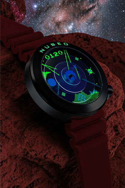 Nubeo Men's 50mm Ventana Automatic Atari Missile Command Silicone Strap Watch