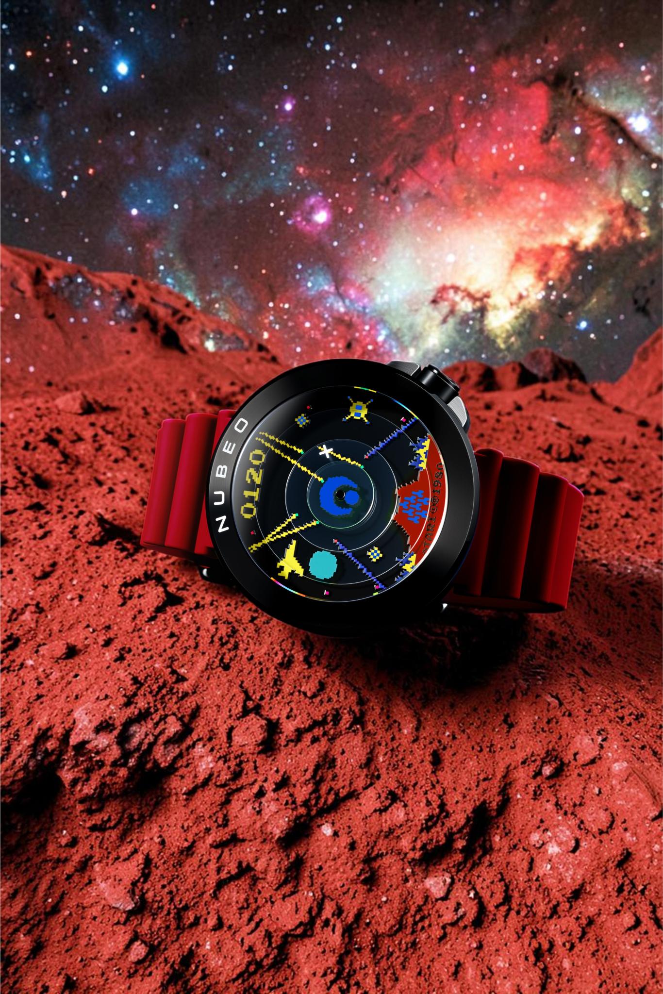 Nubeo Men's 50mm Ventana Automatic Atari Missile Command Silicone Strap Watch