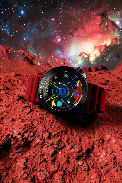 Nubeo Men's 50mm Ventana Automatic Atari Missile Command Silicone Strap Watch