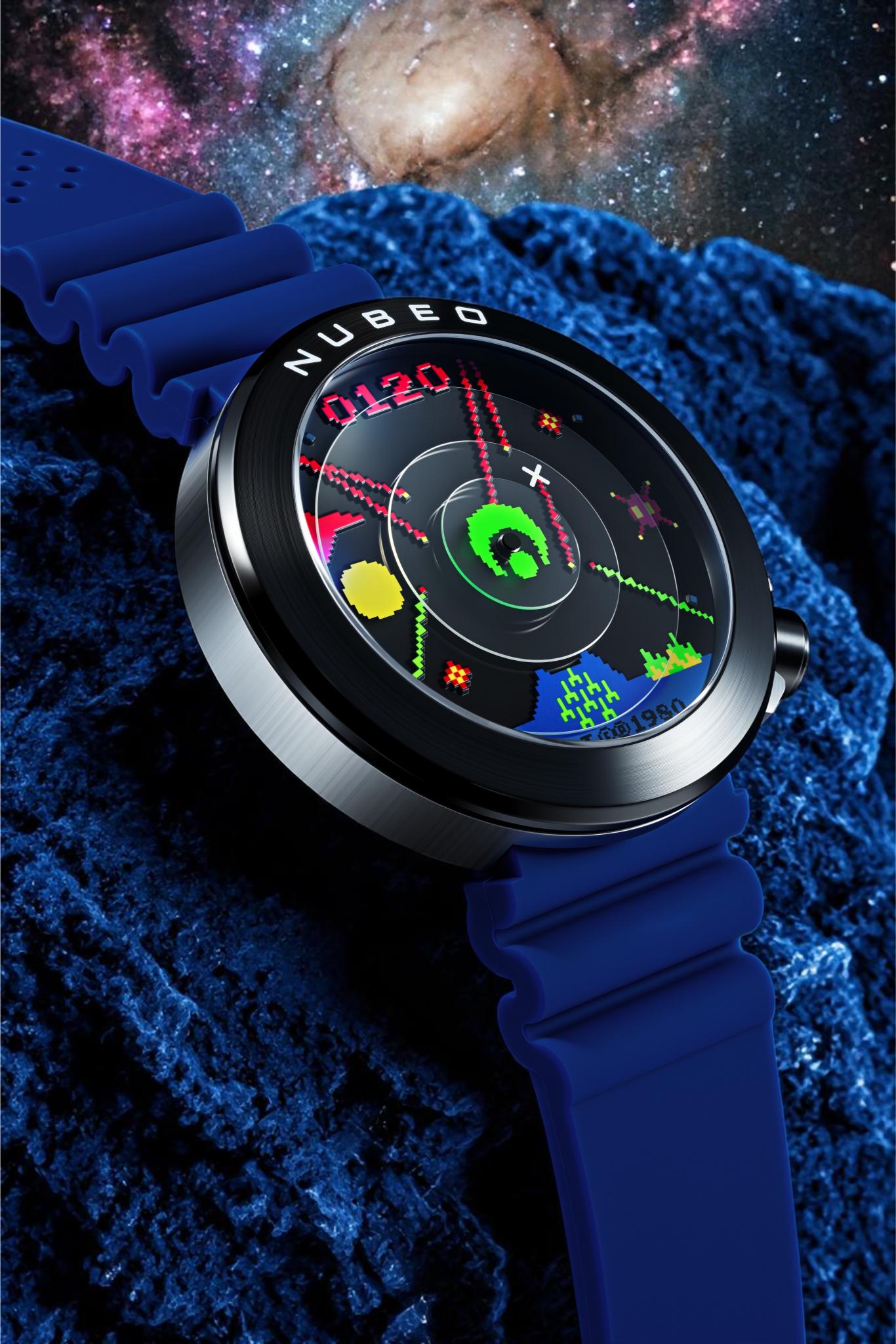 Nubeo Men's 50mm Ventana Automatic Atari Missile Command Silicone Strap Watch