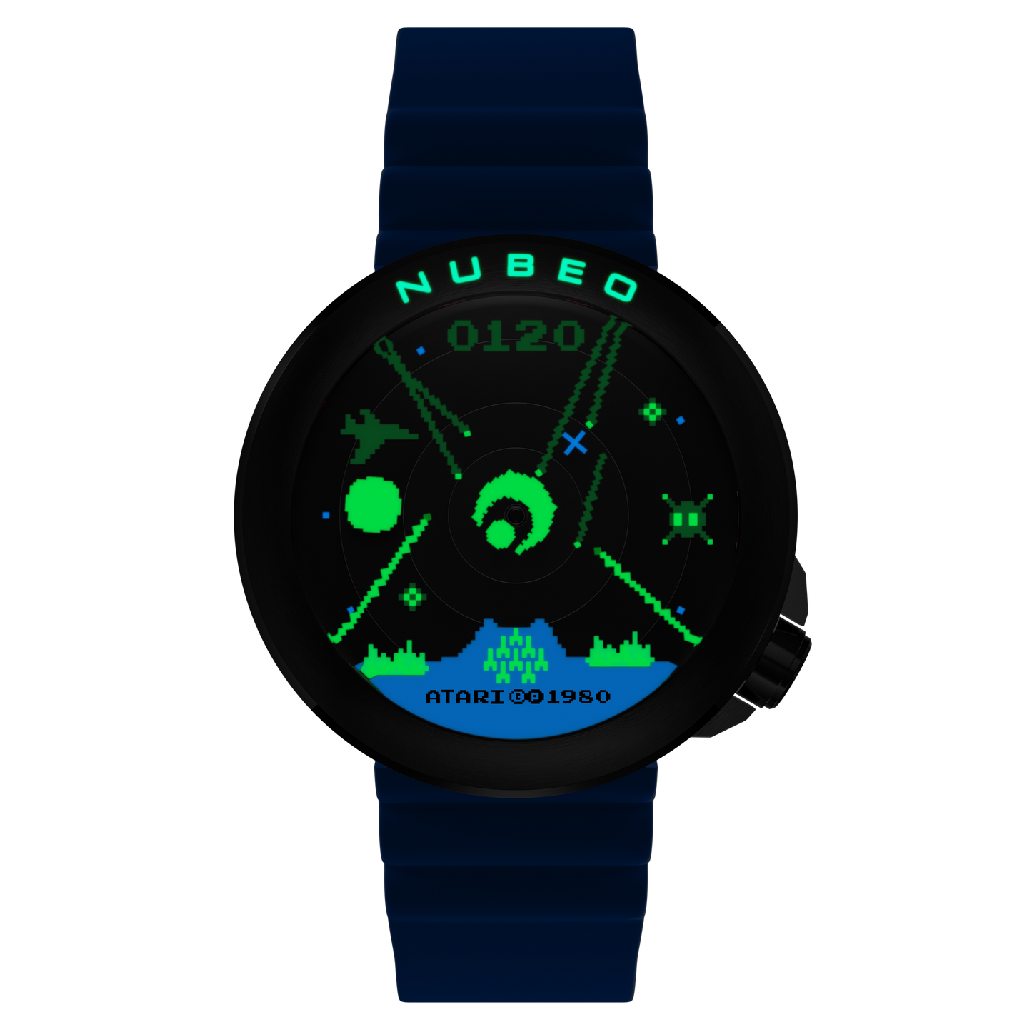 Nubeo Men's 50mm Ventana Automatic Atari Missile Command Silicone Strap Watch