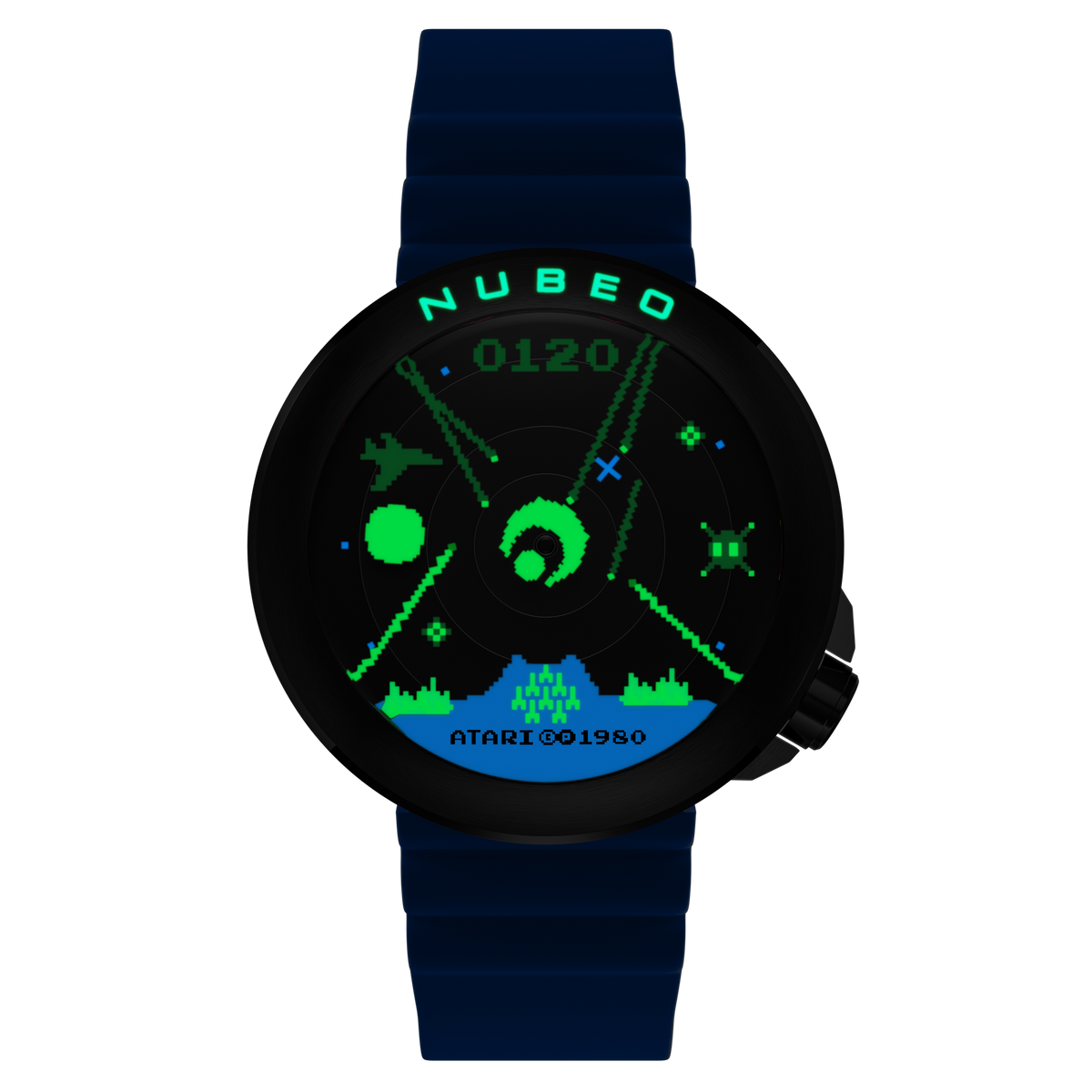 Nubeo Men's 50mm Ventana Automatic Atari Missile Command Silicone Strap Watch
