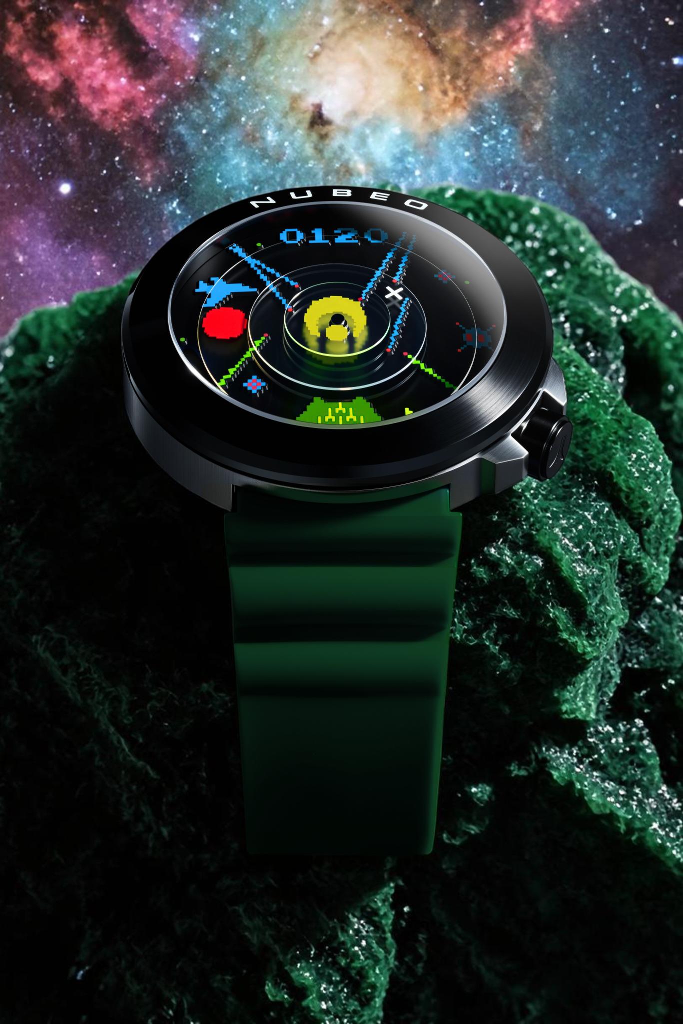Nubeo Men's 50mm Ventana Automatic Atari Missile Command Silicone Strap Watch