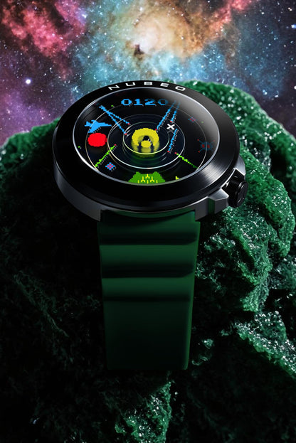 Nubeo Men's 50mm Ventana Automatic Atari Missile Command Silicone Strap Watch