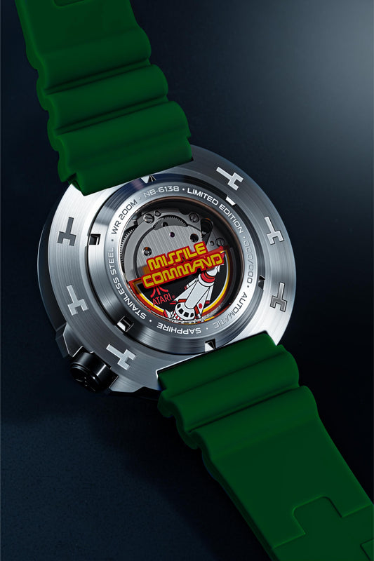 Nubeo Men's 50mm Ventana Automatic Atari Missile Command Silicone Strap Watch