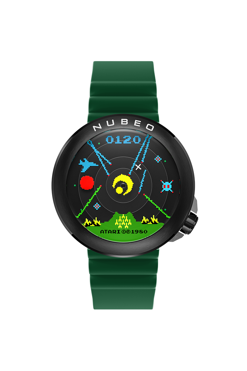 Nubeo Men's 50mm Ventana Automatic Atari Missile Command Silicone Strap Watch