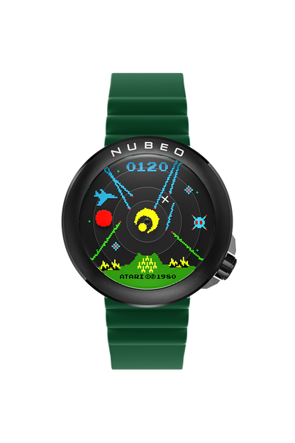 Nubeo Men's 50mm Ventana Automatic Atari Missile Command Silicone Strap Watch
