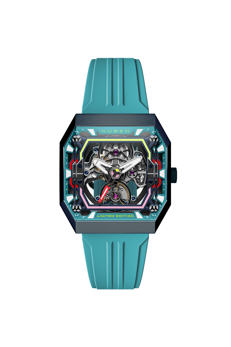 Nubeo Men's 42mm Console Automatic IBEX Limited Edition Rubber Strap Watch