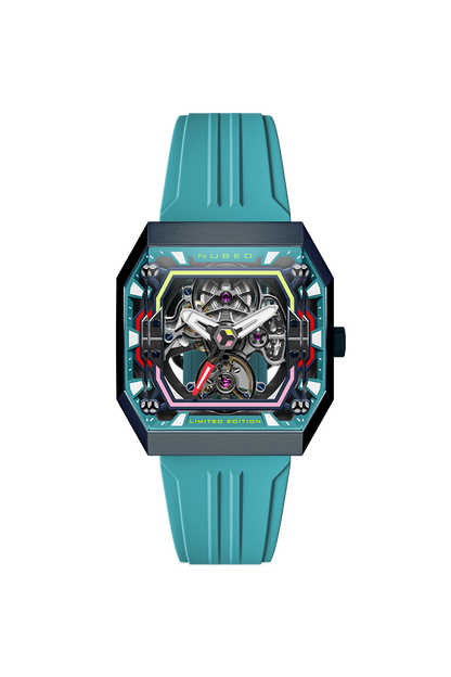 Nubeo Men's 42mm Console Automatic IBEX Limited Edition Rubber Strap Watch