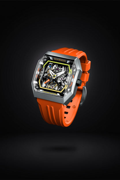 Nubeo Men's 42mm Console Automatic IBEX Limited Edition Rubber Strap Watch